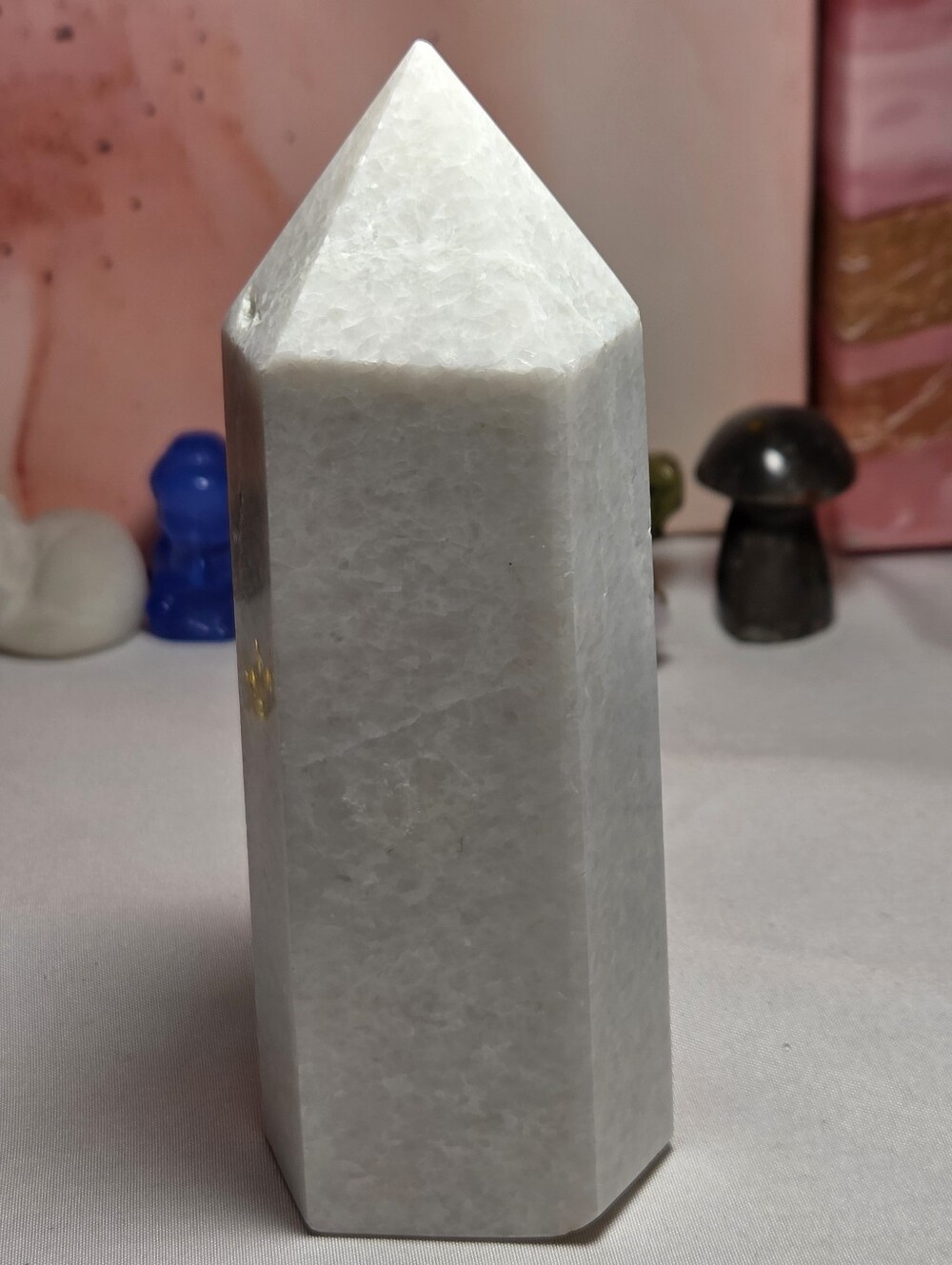 New White Crystal Quartz Point Tower 443 Grams 5" Tall